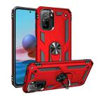 For Xiaomi Redmi Note 10 / Note 10S Shockproof TPU + PC Protective Case with 360 Degree Rotating Holder(Red) - 1
