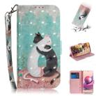 For Xiaomi Redmi Note 10 4G / Note 10S 3D Painted Pattern Magnetic Attraction Horizontal Flip Leather Case with Holder & Card Slot & Wallet & Lanyard(Black White Cat) - 1