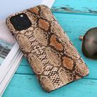 For iPhone 11 Pro Snakeskin Pattern Paste Skin Protective Case(Brown) - 1