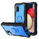 For Samsung Galaxy A02s PC + Rubber 3-layers Shockproof Protective Case with Rotating Holder(Black + Blue) - 1