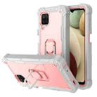 For Samsung Galaxy A12 5G PC + Rubber 3-layers Shockproof Protective Case with Rotating Holder(Grey White + Rose Gold) - 1