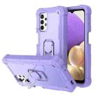 For Samsung Galaxy A32 5G PC + Rubber 3-layers Shockproof Protective Case with Rotating Holder(Purple) - 1
