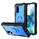 For Samsung Galaxy S20 FE / FE 5G PC + Rubber 3-layers Shockproof Protective Case with Rotating Holder(Black + Blue) - 1