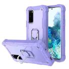 For Samsung Galaxy S20 FE / FE 5G PC + Rubber 3-layers Shockproof Protective Case with Rotating Holder(Purple) - 1