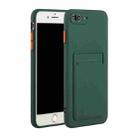 Card Slot Design Shockproof TPU Protective Case For iPhone 8 & 7(Dark Green) - 1