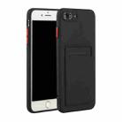 Card Slot Design Shockproof TPU Protective Case For iPhone 8 & 7(Black) - 1