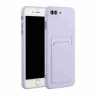 Card Slot Design Shockproof TPU Protective Case For iPhone 8 & 7(Purple) - 1