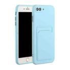 Card Slot Design Shockproof TPU Protective Case For iPhone 8 Plus & 7 Plus(Sky Blue) - 1