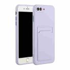 Card Slot Design Shockproof TPU Protective Case For iPhone 8 Plus & 7 Plus(Purple) - 1