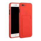 Card Slot Design Shockproof TPU Protective Case For iPhone 8 Plus & 7 Plus(Red) - 1