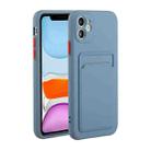 Card Slot Design Shockproof TPU Protective Case For iPhone 11(Gray) - 1