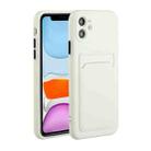 Card Slot Design Shockproof TPU Protective Case For iPhone 11(White) - 1
