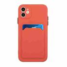 Card Slot Design Shockproof TPU Protective Case For iPhone 11(Plum Red) - 2