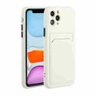 Card Slot Design Shockproof TPU Protective Case For iPhone 11 Pro(White) - 1