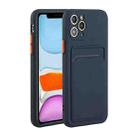 Card Slot Design Shockproof TPU Protective Case For iPhone 11 Pro Max(Dark Blue) - 1