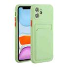 Card Slot Design Shockproof TPU Protective Case For iPhone 11 Pro Max(Green) - 1