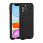 Card Slot Design Shockproof TPU Protective Case For iPhone 11 Pro Max(Black) - 1