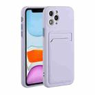 Card Slot Design Shockproof TPU Protective Case For iPhone 11 Pro Max(Purple) - 1