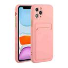 Card Slot Design Shockproof TPU Protective Case For iPhone 11 Pro Max(Pink) - 1