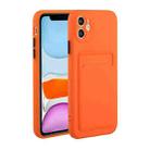 For iPhone 12 Card Slot Design Shockproof TPU Protective Case(Orange) - 1