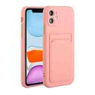 For iPhone 12 Card Slot Design Shockproof TPU Protective Case(Pink) - 1