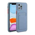 For iPhone 12 Pro Card Slot Design Shockproof TPU Protective Case(Gray) - 1