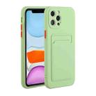 For iPhone 12 Pro Card Slot Design Shockproof TPU Protective Case(Green) - 1