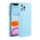 For iPhone 12 Pro Card Slot Design Shockproof TPU Protective Case(Sky Blue) - 1