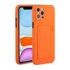 For iPhone 12 Pro Card Slot Design Shockproof TPU Protective Case(Orange) - 1