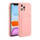 For iPhone 12 Pro Card Slot Design Shockproof TPU Protective Case(Pink) - 1