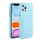 For iPhone 12 Pro Max Card Slot Design Shockproof TPU Protective Case(Sky Blue) - 1