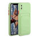 For iPhone X / XS Card Slot Design Shockproof TPU Protective Case(Green) - 1