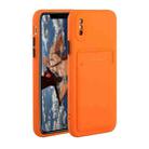 For iPhone X / XS Card Slot Design Shockproof TPU Protective Case(Orange) - 1