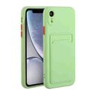 For iPhone XR Card Slot Design Shockproof TPU Protective Case(Green) - 1