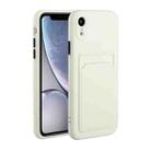 For iPhone XR Card Slot Design Shockproof TPU Protective Case(White) - 1