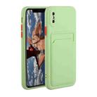 For iPhone XS Max Card Slot Design Shockproof TPU Protective Case(Green) - 1