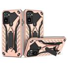 For Xiaomi Redmi Note 10 Shockproof TPU + PC Protective Case with Holder(Rose Gold) - 1