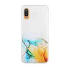 For Samsung Galaxy A02 (EU Version) Hollow Marble Pattern TPU Precise Hole Protective Case(Yellow) - 1