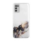 For Samsung Galaxy A02s (Indian Version) Hollow Marble Pattern TPU Precise Hole Protective Case(Black) - 1