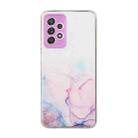 For Samsung Galaxy A52 5G / 4G Hollow Marble Pattern TPU Precise Hole Protective Case(Pink) - 1