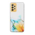For Samsung Galaxy A52 5G / 4G Hollow Marble Pattern TPU Precise Hole Protective Case(Yellow) - 1