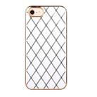 Electroplated Rhombic Pattern Sheepskin TPU Protective Case For iPhone 6(White) - 1