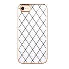 Electroplated Rhombic Pattern Sheepskin TPU Protective Case For iPhone 6 Plus(White) - 1