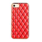 For iPhone SE 2022 / SE 2020 / 8 / 7 Electroplated Rhombic Pattern Sheepskin TPU Protective Case(Red) - 1