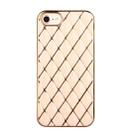 For iPhone SE 2022 / SE 2020 / 8 / 7 Electroplated Rhombic Pattern Sheepskin TPU Protective Case(Pink) - 1