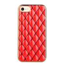 Electroplated Rhombic Pattern Sheepskin TPU Protective Case For iPhone 8 Plus / 7 Plus(Red) - 1