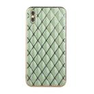 For iPhone X / XS Electroplated Rhombic Pattern Sheepskin TPU Protective Case(Avocado Green) - 1