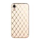 For iPhone XR Electroplated Rhombic Pattern Sheepskin TPU Protective Case(Pink) - 1