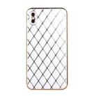 For iPhone XS Max Electroplated Rhombic Pattern Sheepskin TPU Protective Case(White) - 1