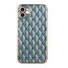 For iPhone 11 Electroplated Rhombic Pattern Sheepskin TPU Protective Case (Grey Green) - 2
